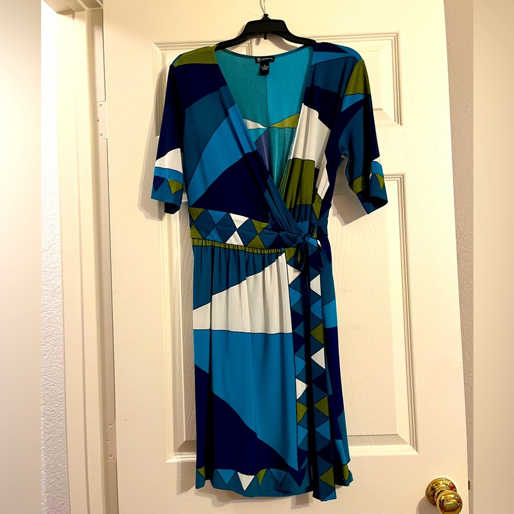 Colorful Geometric Wrap Dress